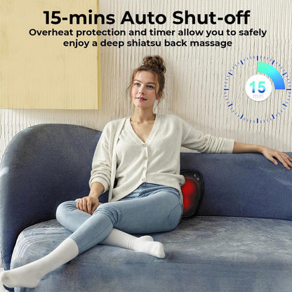 Heated Shiatsu Massage Pillow for Home & Office