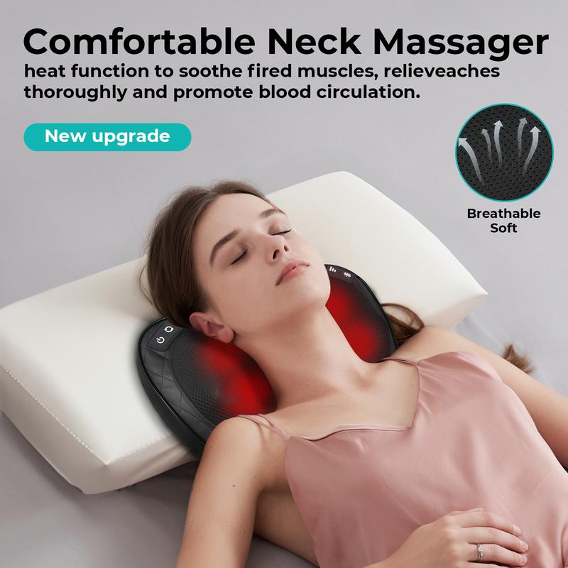 Heated Shiatsu Massage Pillow for Home & Office