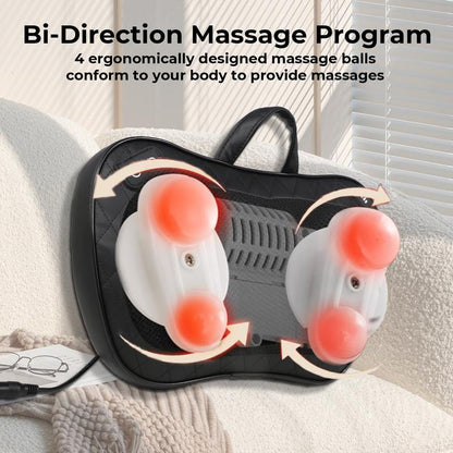 Heated Shiatsu Massage Pillow for Home & Office