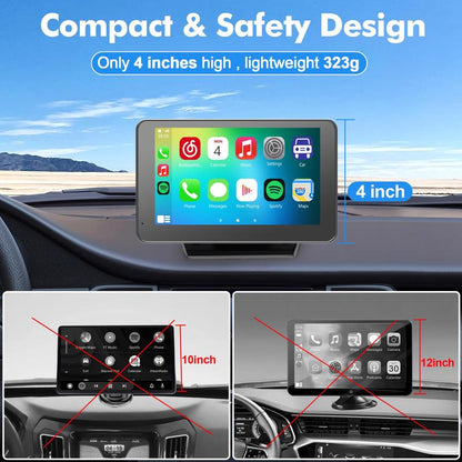 2025 Wireless CarPlay Screen – Portable Display for iPhone & Android