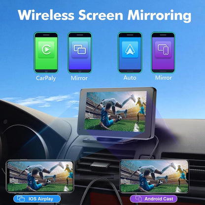 2025 Wireless CarPlay Screen – Portable Display for iPhone & Android