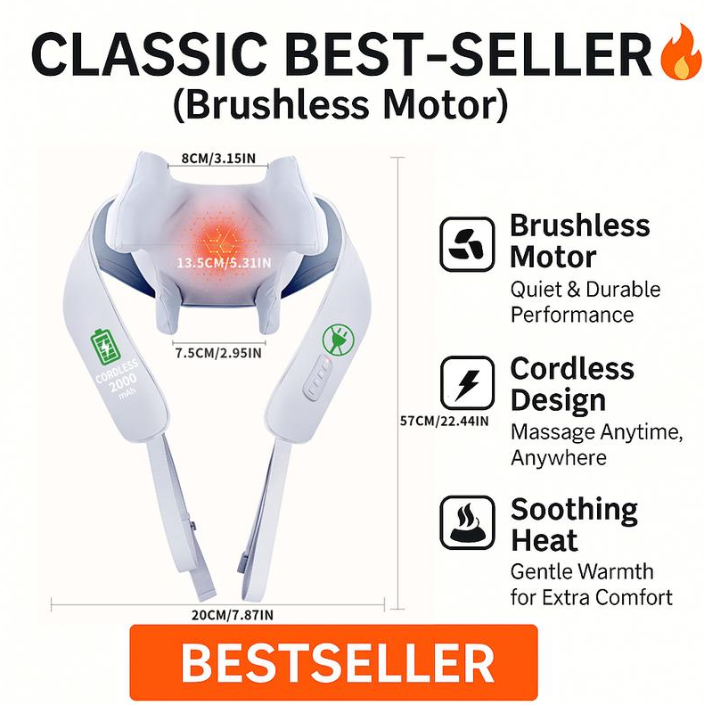 MASGRE Electric Massage Pillow for Neck & Back